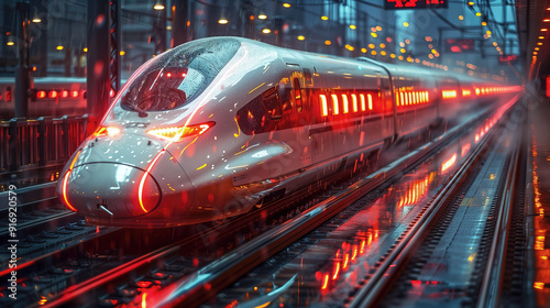 High speed modern train in ...