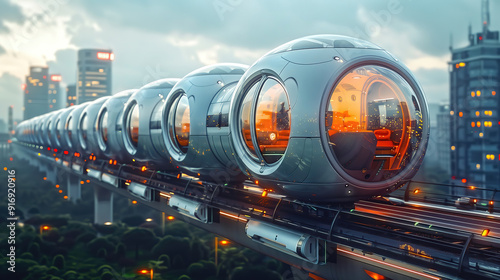 High speed modern train in ...