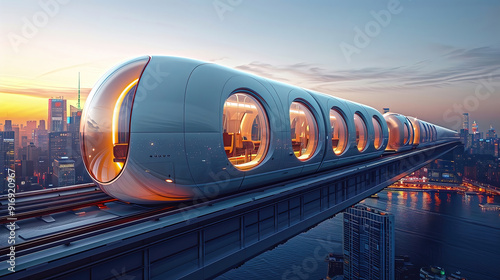 High speed modern train in ...