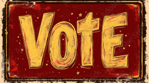Vote text sign