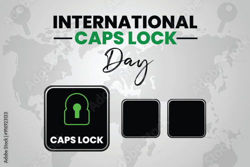 International Caps Lock Day Vector Fun Typographic background Design for Keyboard Enthusiasts