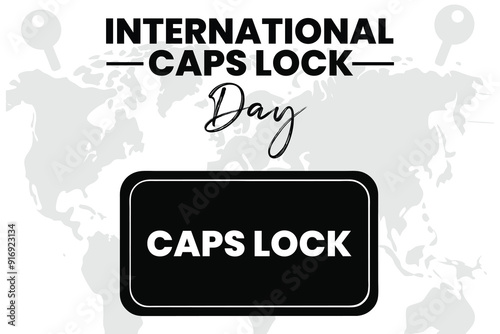 International Caps Lock Day Vector Fun Typographic background Design for Keyboard Enthusiasts
