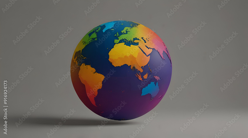 colouring globe on a background. Genrative.ai colouring globe on a background. Genrative.ai
