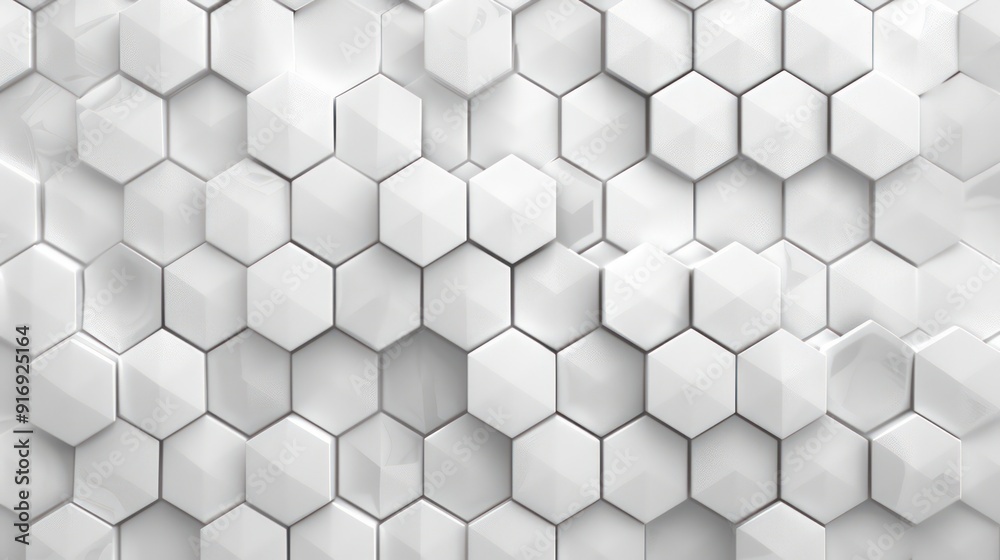 Naklejka premium hexagonal tiled white texture seamless wallpaper background