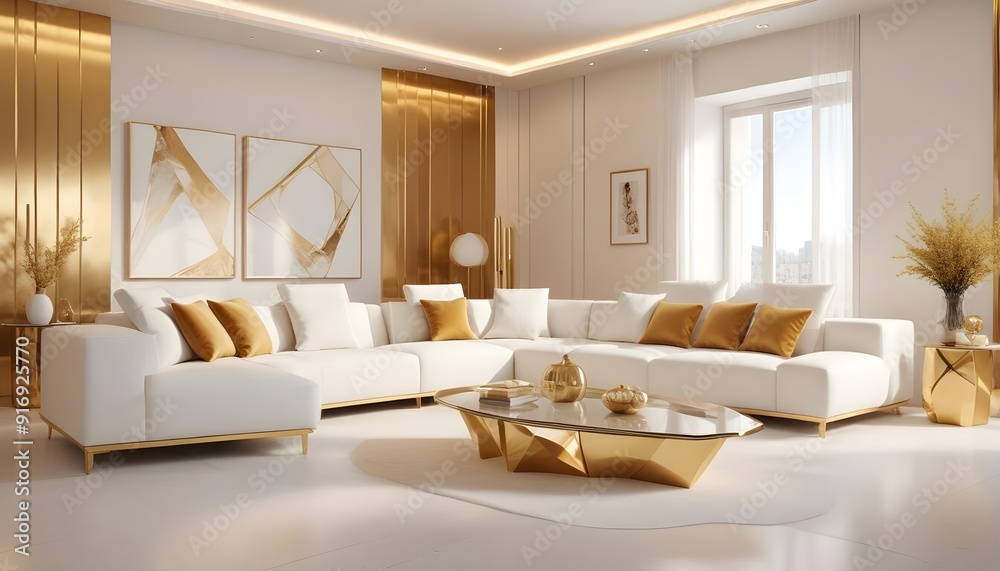 Fototapeta premium Photo interior modern design room 3d illustration