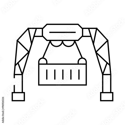 loading container wholesale line icon vector. loading container wholesale sign. isolated contour symbol black illustration