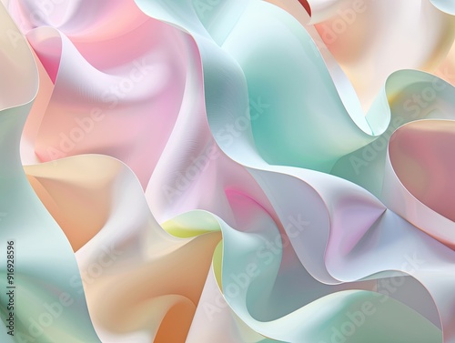 Wallpaper Mural Pastel-colored 3D forms with soft shadows Torontodigital.ca