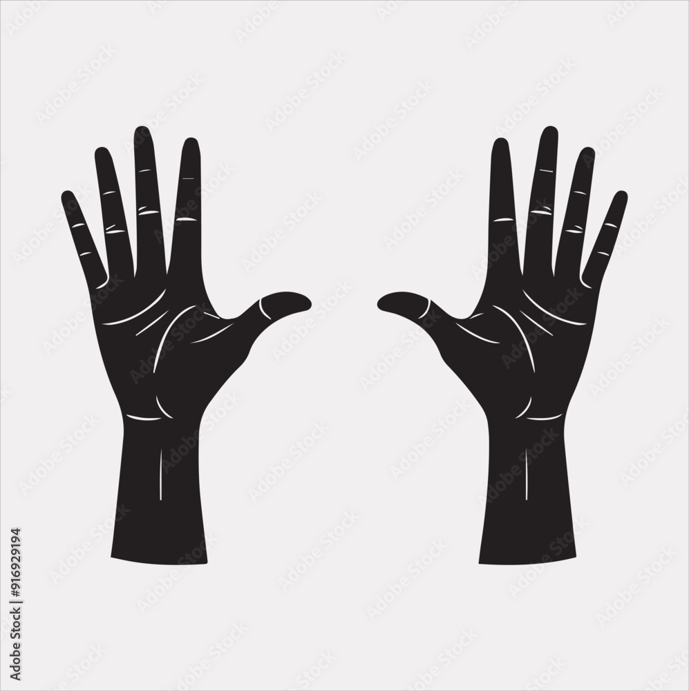 Obraz premium Hands framing vector silhouette on a white background