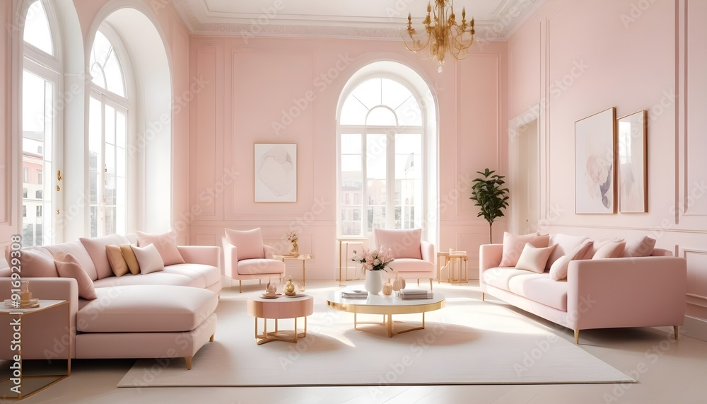 Fototapeta premium Photo interior modern design room 3d illustration