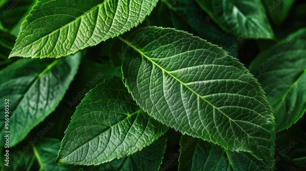Select focal point on fresh green leaves with copy space. Select focal point on fresh green leaves with copy space.