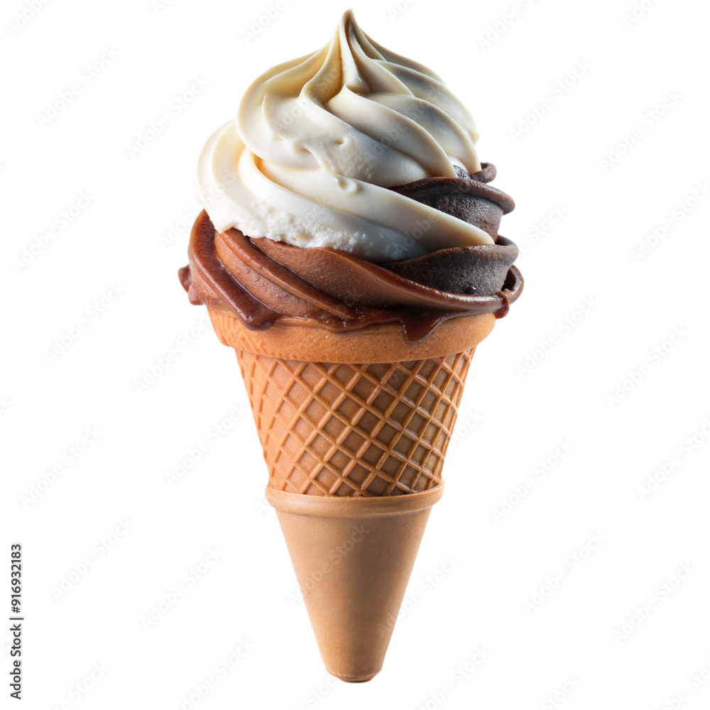Cone ice cream, chocolate Cone ice cream, chocolate