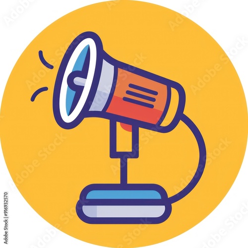 speech oral presentation icon in bold graphics and flat colors