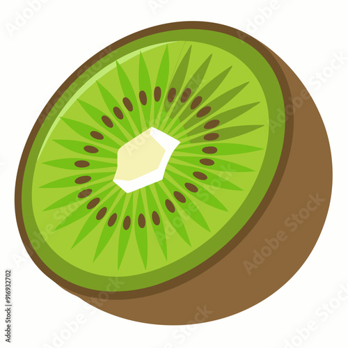 Sliced Kiwi Fruit with Visible Seeds and Skin