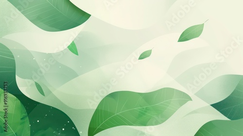 green eco friendly sustainable organic illustration background with light and fresh tones