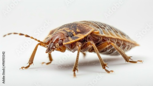 Bedbug Close up of Cimex hemipterus - bed bug on white background , High quality photo