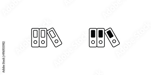 binders set icon with white background vector stock illustration