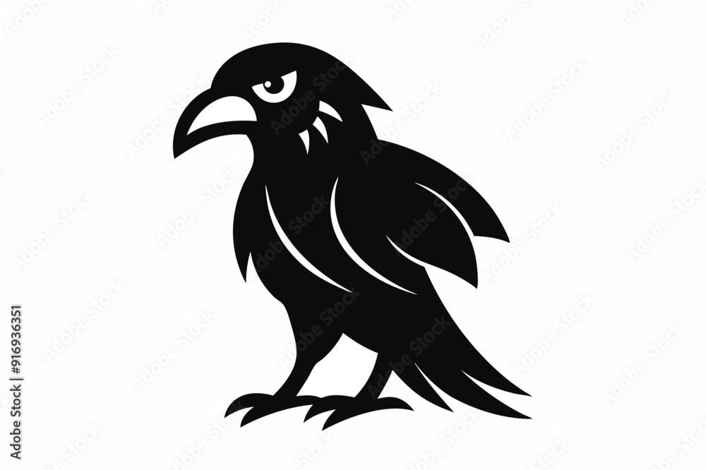 Fototapeta premium California Condor Silhouette Line Art - Clean Abstract Vector Face Illustration on White Background | Cute Cartoon Clipart Icon