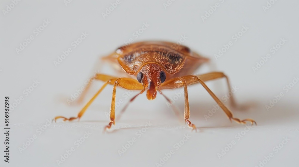 Bedbug Close up of Cimex hemipterus - bed bug on white background , High quality photo Bedbug Close up of Cimex hemipterus - bed bug on white background , High quality photo