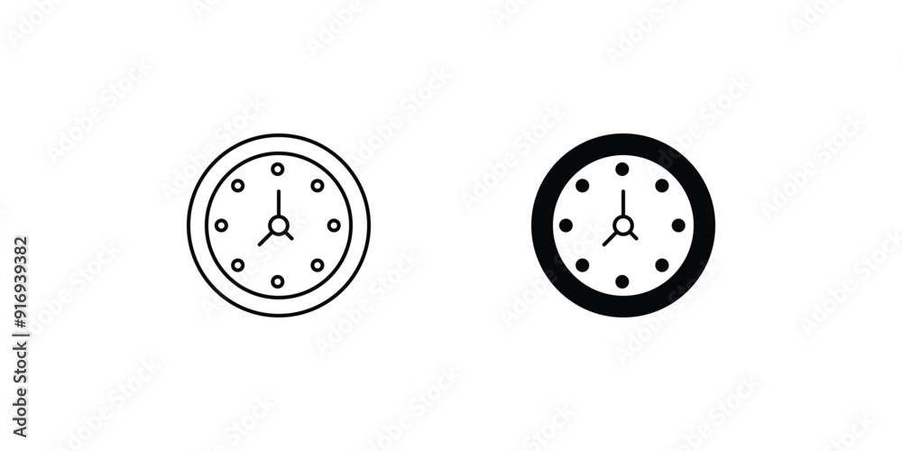 clock set icon with white background vector stock illustration clock set icon with white background vector stock illustration