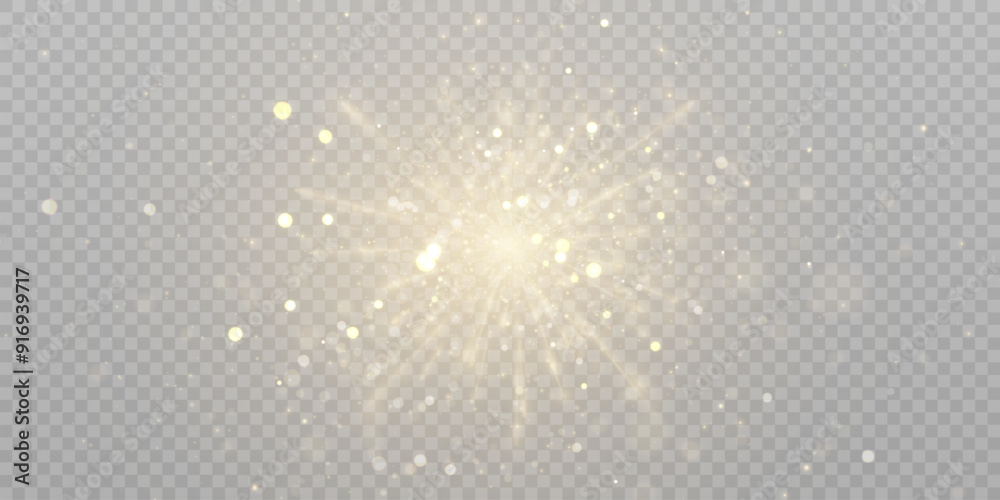 Glowing golden dust bokeh with reflections. Christmas glowing bokeh and glitter overlay texture for your design on transparent background. Golden particles abstract vector background PNG. Glowing golden dust bokeh with reflections. Christmas glowing bokeh and glitter overlay texture for your design on transparent background. Golden particles abstract vector background PNG.