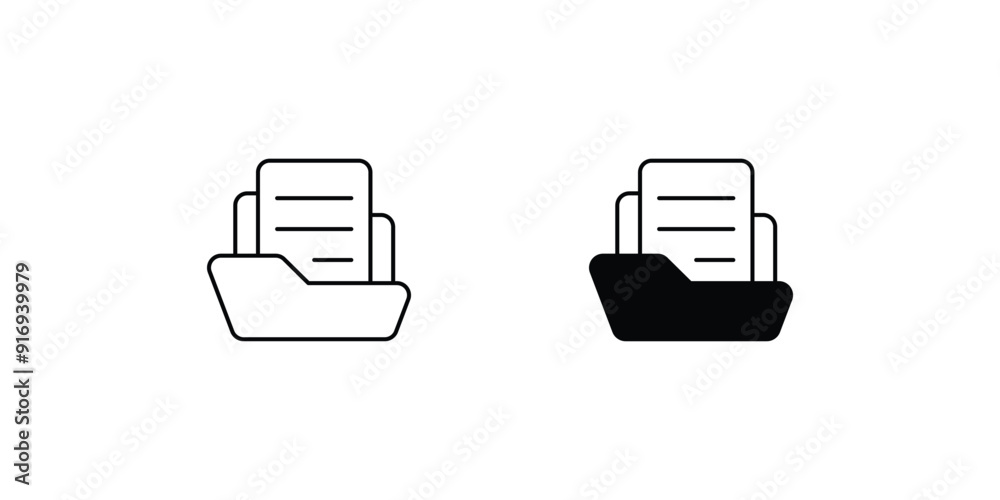 folder set icon with white background vector stock illustration folder set icon with white background vector stock illustration