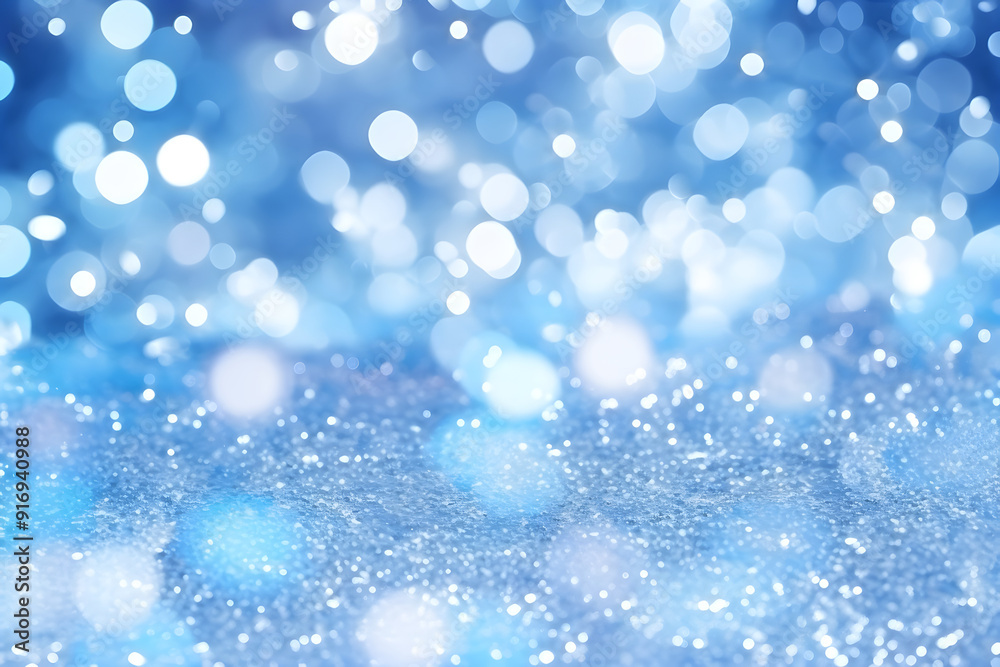Fototapeta premium Ice Blue Bokeh background illustration