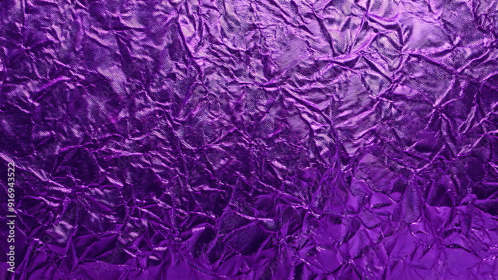 Abstract Close-Up of Crumpled Purple Foil Abstract Close-Up of Crumpled Purple Foil