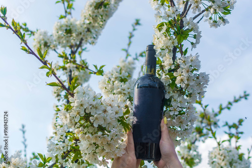 Wine in flowers