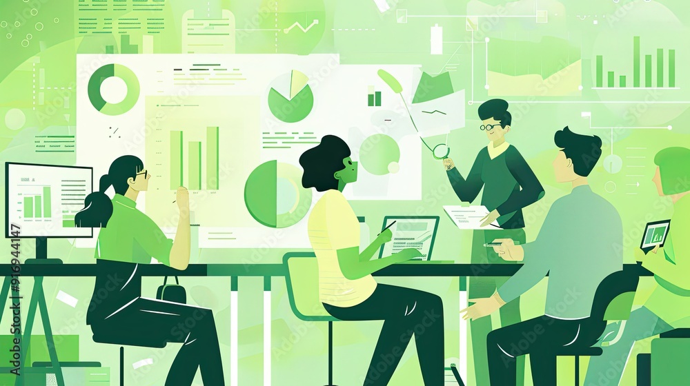 qualitative research illustration light green qualitative research illustration light green