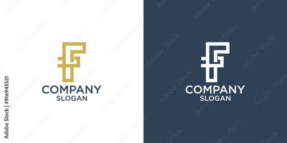 letter F abstract geometry logo vector design