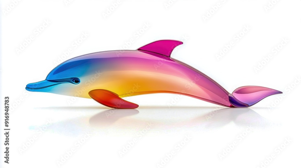Fototapeta premium Colorful Dolphin 3D Render