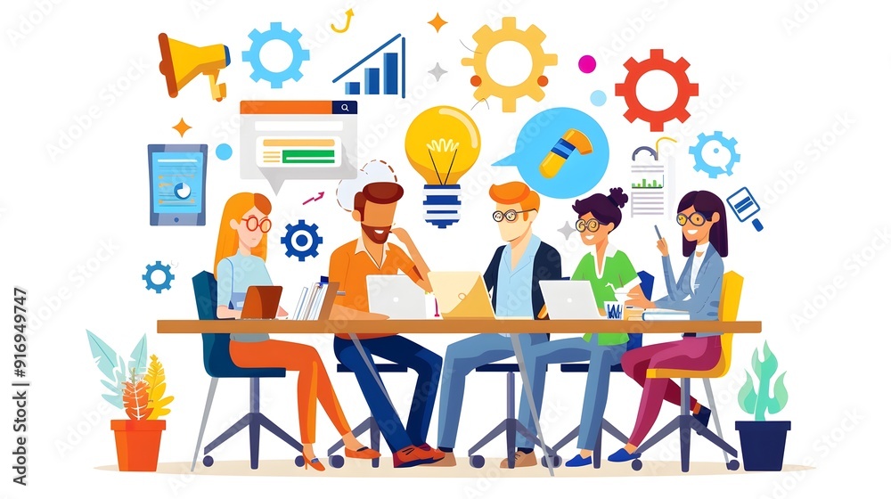 Diverse Team Brainstorming and Collaborating on New Ideas. Diverse Team Brainstorming and Collaborating on New Ideas.