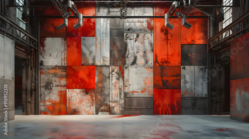 Industrial flat color background illustration