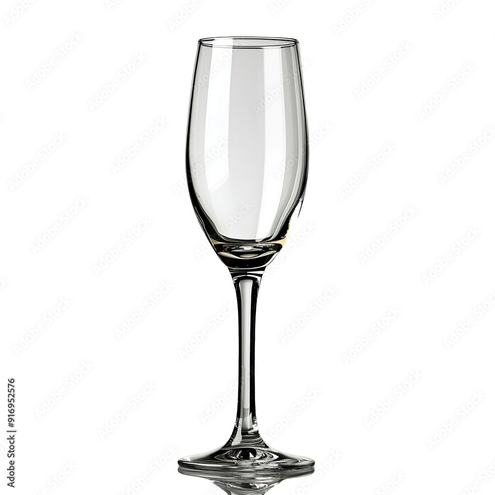 Front view of an empty champagne flute isolated on a white transparent background Front view of an empty champagne flute isolated on a white transparent background
