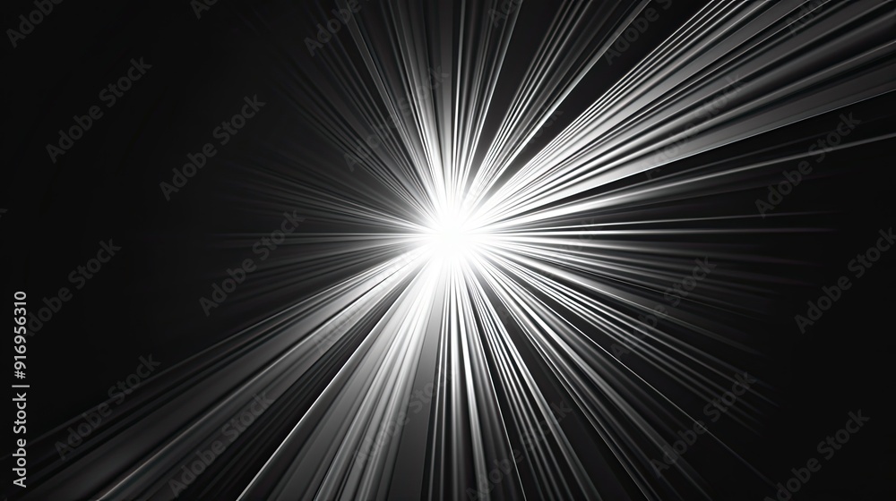rays of light from center, on black background rays of light from center, on black background