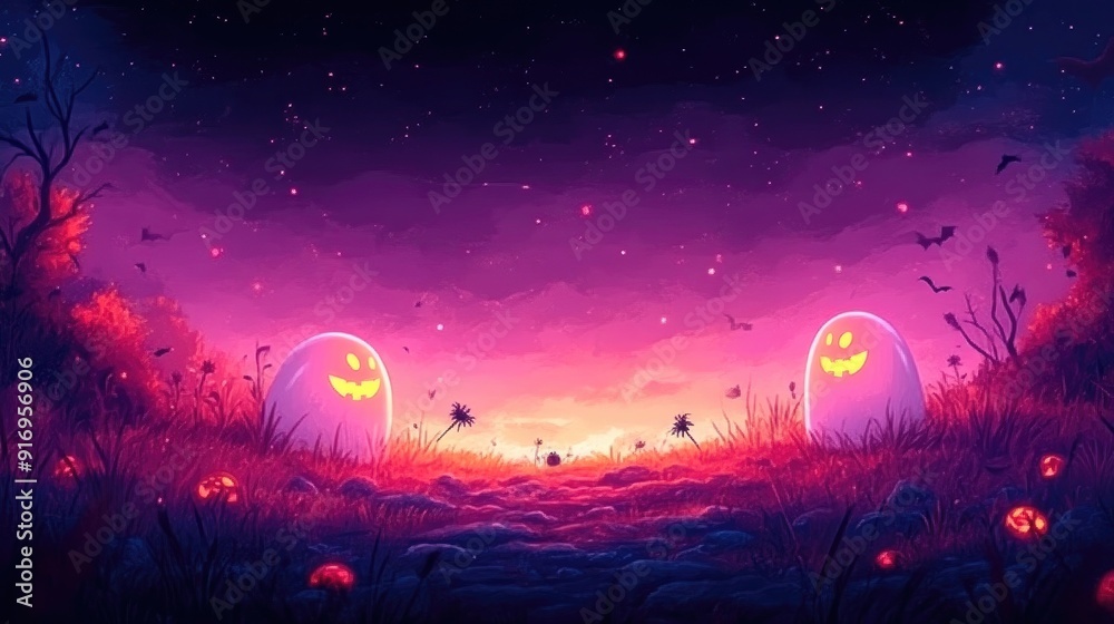 Naklejka premium Festive Halloween Banner with Large Copy Area