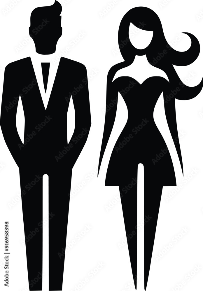 Set man and woman head icon silhouette. Male and female avatar profile sign, face silhouette logo – stock vector Set man and woman head icon silhouette. Male and female avatar profile sign, face silhouette logo – stock vector