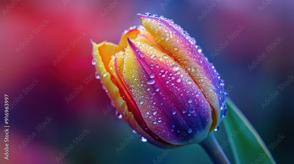 Close-Up of a Dew-Covered Tulip Close-Up of a Dew-Covered Tulip