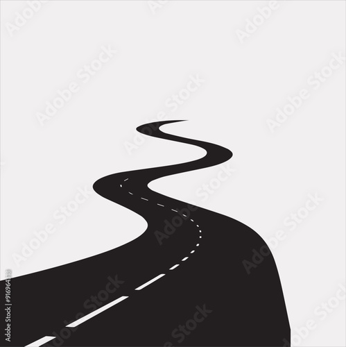 Road vector silhouette on a white background