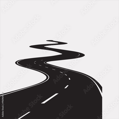 Road vector silhouette on a white background
