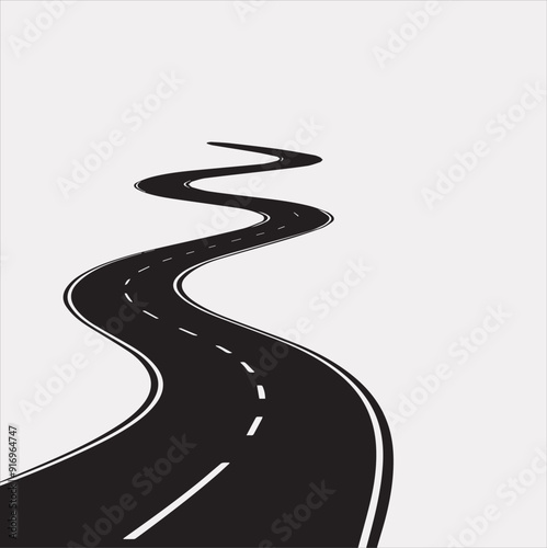 Road vector silhouette on a white background