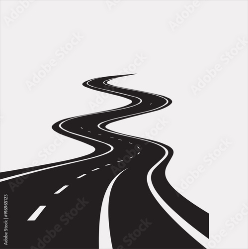 Road vector silhouette on a white background