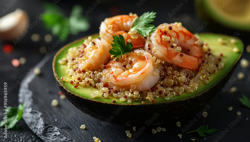 Stuffed avocado with quinoa and shrimp Stuffed avocado with quinoa and shrimp