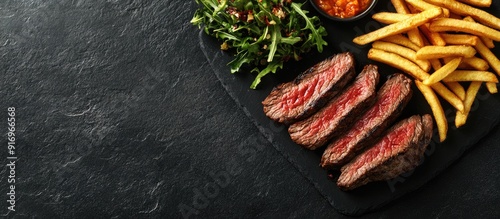 Sliced flank steak grilled ...