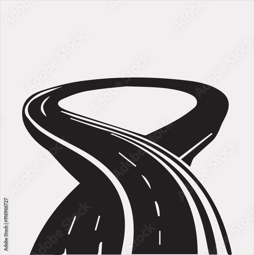 Road vector silhouette on a white background