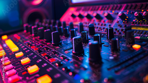 A music producer uses computer software to edit and mix sounds in a recording studio. They adjust levels and add effects to create the desired sound.