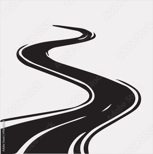 Road vector silhouette on a white background