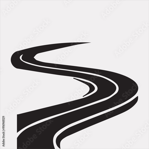 Road vector silhouette on a white background