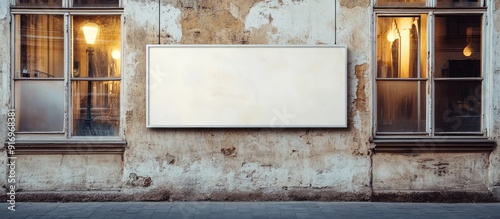 Blank white store signboard...