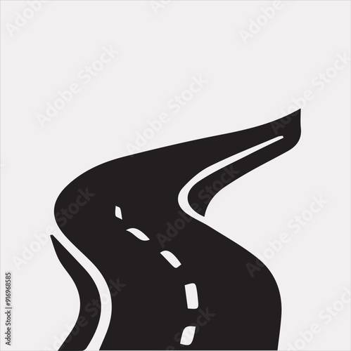 Road vector silhouette on a white background
